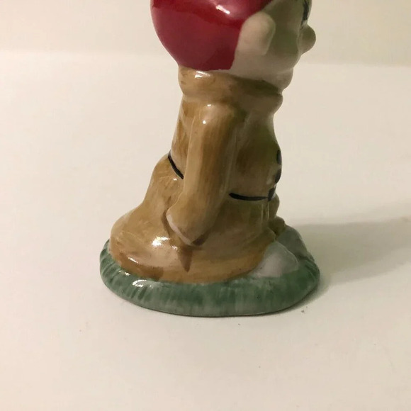 Vintage Dopey Figurine Red Hat Ceramic Snow White 3.5 Inch Tall Figure Unmarked - Picture 14 of 16